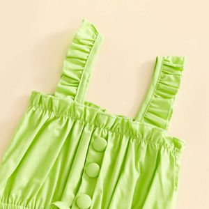 Conjuntos de roupas menina conjunto cor sólida sem mangas plissado tanque denim elástico rasgado shorts criança roupas de verão