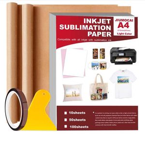 Paper Sublimation Paper Heat Press Transfer Paper 100 Sheets A4 Dye Sublimation Paper for Lightcolored Tshirt Mugs DIY for Epson HP