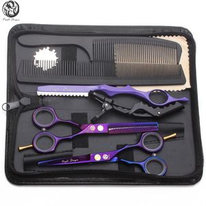 Tools Suit 5.5" Stainless Purple Dragon Violet Barber Makas Cutting Shears Thinning Scissors Hairdressing Supplies Hair Scissors Z1104