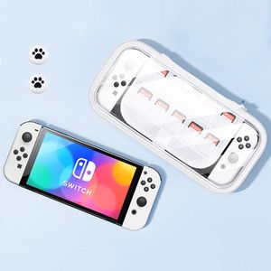 Bags Tempered Glass Film for NS Switch OLED Storage Carry Bag with 10 Game Card Slots Clear Hard Cover Case For Nintendo Switch OLED