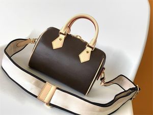 10A Designer Women bag Speedy 20cm Mini Shoulder Bag Canvas Pillow Handbag Lady Leather Handle Crossbody bag