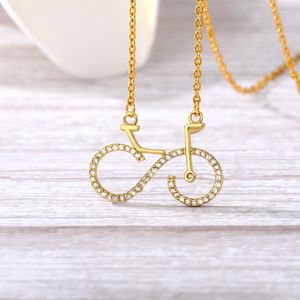 Chains Bike Shaped Pendant Necklace Gold Color Aesthetic Cycling Chain Choker Women Party Fashion Jewelry Gifts On-Sale