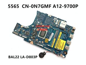 Moderkort Ny A129700P CN0N7GMF N7GMF för Dell Inspiron 5465 5565 5765 Laptop Motherboard Bal22 LAD803P Mainboard 100%testad