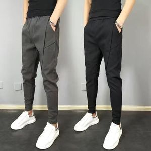 Hosen Mode Koreanische Feste Jogger Männer Hohe Qualität Frühling Herbst Hosen Männer Slim Fit Kordelzug Herren Casual Hosen Schwarz/grau S5XLHot