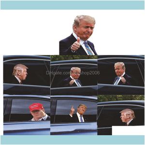 Banner Flags 25X32Cm Trump 2024 Car Sticker Party Supplies U.S. Presidential Election Pvc Cars Window Stickers Drop Delivery Home Ga Dhonw