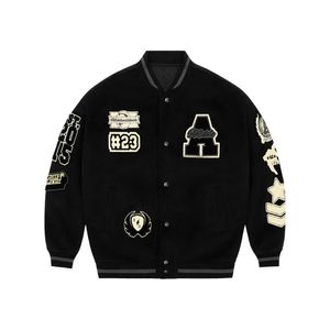 Men's Jackets Retro Black Racing Jacket for Men High Street Motorcycle Tactical Military Jacket Women Color Matching Baseball Coat 230531