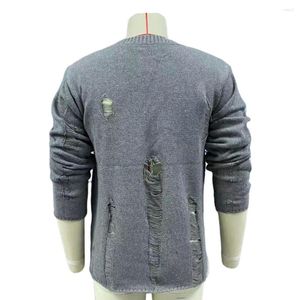 Men's Sweaters Trendy Openwork Knitting Pullover Sweater Men Bottoming Skin-touch Dressing