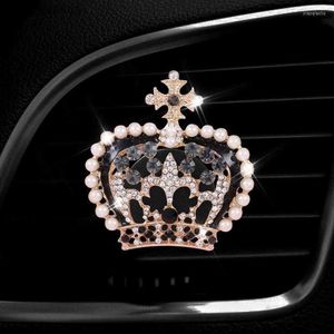 Decorações de interiores Bling Rhinestone Crown Clip Air Scownener Crystal Diamond Car Vent de ventilação Fragrância Difusor L230523