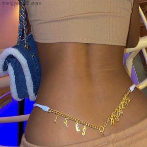 Briefs Panties Customize Golden Metal DIY Letter Sexy Panties 7 Color Personality Adjustable Low Waist Underwear Sexy Pajamas Erotic Thongs T23601