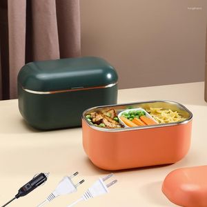 Dinnerware Sets Electric Heating Lunch Box 220V 110V 12V Leak-proof Portable Heated Lunchbox Stainless Steel Car Office Warmer