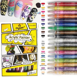 Инструменты, 12/18/24 цвета, ручка для рисования ногтей, набор акриловых ручек для граффити, непроницаемая кисть для подводки Pintura, сделай сам, красочные инструменты для красоты и маникюра