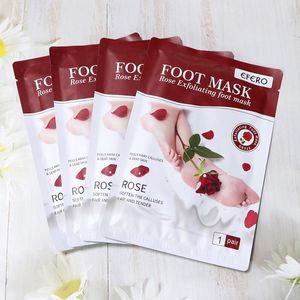 Feet 30Pair EFERO Rose Feet Exfoliating Foot Mask for Legs Cream for Heels Remove Dead Skin Health Detoxing Feet Mask Pedicure Socks