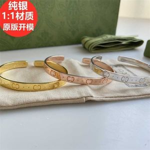 20% de desconto em 2023 Novo designer de joias pulseira colar anel 925 simples ouro rosa amarelo 18K entrelaçado clássico masculino feminino mesmo amante pulseira aberta