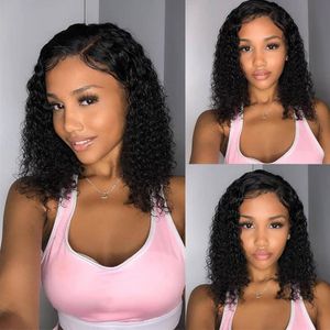 Brazilian Water Wave Bob Wig Human Hair 13x4 Lace Frontal Human Hair Wigs Natural Hairline With Baby Hair Short Culry