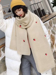 Scarves Imitation Cashmere Women Winter Scarf Strawberry Bandana Thick Wrap Shawl Lady Femme Mujer Preppy Style Bufandas Stoles Cachecol