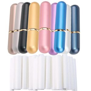 Shapers 10pcs Aluminum Metal Nasal Inhaler for Essential Oils Aromatherapy Empty Aluminum Tubes with Replacement Wick for Travel Perfume