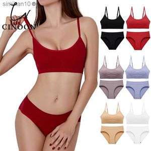 Slips Höschen CINOON Nahtloses BH-Set Push-Up-BH + Pantys Büstenhalter Fitness-Unterwäsche Dessous Damen weicher Komfort Sexy dehnbarer Tank-Anzug L230518