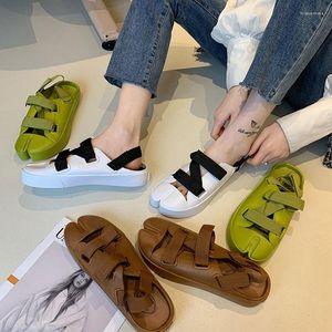 Sandals 2023 Summer Beach Cork Casual Women Outside Non-slip Black White Double Buckle Sandalias Shoe