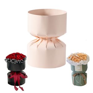 Packaging Paper Round Bouquet Stereotypes Flower Wrapping Paper Thick Card Matt Floral Waterproof Packaging Material 4 Sets 230530