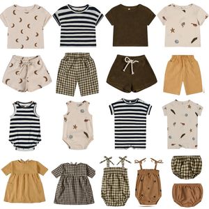 Clothing Sets Kids Boy T Shirts Shorts Suit 2023 Oz Summer Stripe Toddler Tee and Pant Set Baby Rompers Chidlren Clothes Brand Girl Dress 230531