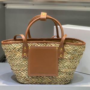 Bolsa de praia saco casual saco de ombro de designer bolsas de tecido de verão bali palha de palha artesanal de grande capacidade Totes Lady Travel Big Basket Burse