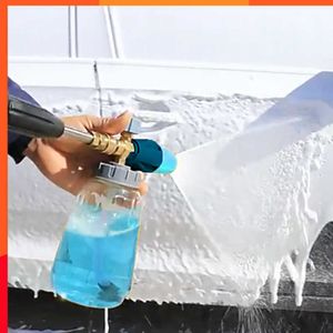 Novo 1/4 Conector de liberação rápida Garrafa de espuma para lavagem de carro Espuma de neve de alta pressão Lança Frasco de sabão Ferramentas de limpeza automática Lavadora de automóveis
