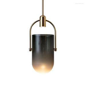 Pendant Lamps Nordic Simple Single Head Light Glass Cover Restaurant Bar Cafe Coffee Shop Personality Creative Bedside Lamp