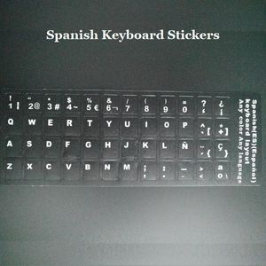 Covers 100pcs/lot ES ESP Spanish Keyboard Stickers For Macbook Laptop Notbook PC Computer Keyboard Protector Sticker for iMac Bulk