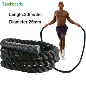 Springseile 3 m * 25 mm schweres Springseil Crossfit gewichtete Battle-Springseile Kraft verbessern Krafttraining Fitness Heimfitnessgeräte 230530