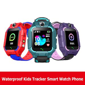 Z6 Kid Smart Watch LBS SOS Waterproof Tracker Watches For Kids Anti-Lost Support Sim Card Compatible For Android Phone Q19 med Retail Box