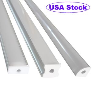 U V Shape LED Aluminum Channel System with Milky Cover, End Caps and Mounting Clips, Aluminum Profile for LED Strip Light Installations, Very Easy Installation crestech