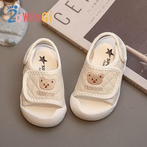 Sandals Size 1626 для малышей милые медвежьи девчонки шлепанцы дети повседневная обувь детские спортивные сандалии мягкие дниты 230530