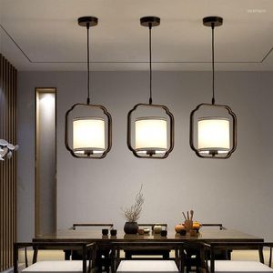 Pendant Lamps Chinese Style Chandelier Single Head Bar Restaurant Lighting Porch Corridor Bedroom Bedside Fabric