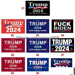 Bannerflaggor 20 Styles Trump 3x5 ft 2024 Reelect Take America Back Flag med mässing GROMMETS Patriotic Drop Delivery Home Garden Fest DHI3F