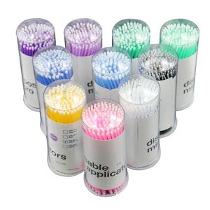 Brushes 100pcs/lot Micro Brushes Make Up Eyelash Extension Disposable Eye Lash Glue Cleaning Brushes Free Applicator Sticks Makeup Tools