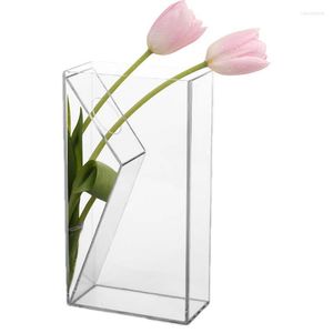 Wazony przezroczyste akrylowe wazon kwiatowy nowoczesny kwiatowy komputer stacjonarny dekoracyjny artykuł książka do sypialni do salonu