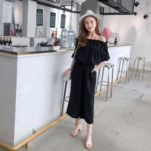 Tute da donna Stile coreano 2023 Taglie forti Donna Vita alta Sexy senza spalline Donna Tuta Pagliaccetti Tuta da donna Combinaison Femme