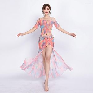 Desgaste do palco 2023 Sexy Women Women Oriental Dance Dress Tie Tye Suit