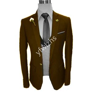 Hochzeits-Smoking, Ein-Knopf-Anzug für Herren, Bräutigam, Smoking mit Revers, Hochzeit/Abschlussball, Blazer, Jacke, Hose, Weste, Krawatte, W1251111116