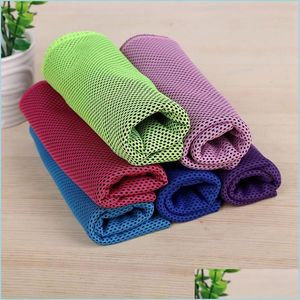 Towel 90X30Cm Cold Travel Quickdry Beach Towels Microfiber For Yoga Cam Golf Football Outdoor Sports Drop Delivery Home Garden Textil Dh3Jb