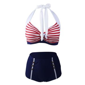 Swimwear Beachwear monokini swimsuit women striped bikinis high waist bathing suit women sexy tankiny bikini set ladies' swimwearC1129