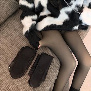 Women Socks Warm Fleece Tights Sexy Elastic Translucent Pantyhose Spring Soft Thermal Stockings Leggings Quality High Waist Panty Hose