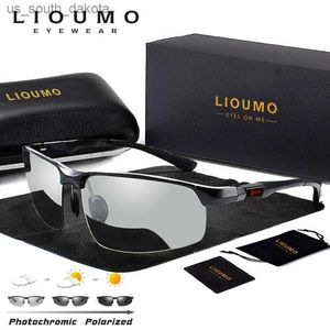 LIOUMO Photochromic Sunglasses Men Polarized Chameleon Glasses Male Change Color Sun Glasses Day Night Vision Driving Eyewear L230523