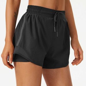 Şort Kadınlar Yaz İki Tür Spor Anti-Sıvı Gevşek Yoga Fitness Pantolon Kadın Moda Günlük Ev Sokak Giyim P230530