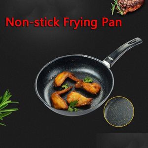 Pans Nonstick Frying Pan Iron Steak Black Brown Thicken Cooking Pot Large Capacity Durable Kitchen Tool 8 Sizes Vt0244 Drop Delivery Dhwdq