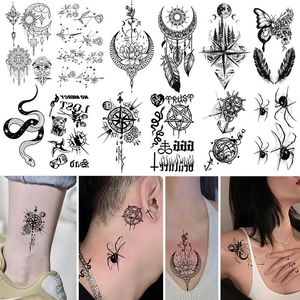 Tattoos 100 Blatt wasserdichte temporäre Tattoos Aufkleber Männer Frauen Schwarz Weiß Farbe Kleine Totem Blume Mode Sexy Kunst Fake Tattoo Set