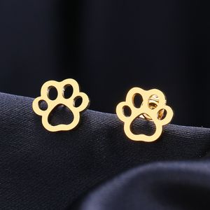 Stainless Steel Earrings Dog Paw Fashion Stud Earrings Classic Simple Earrings For Women 2022 Jewelry Wedding Party Friends Gift