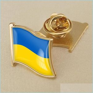 Konst och hantverk ukrainska stiftmetall Badge Brosch Patriot Flag Banner Individual Package Drop Delivery Home Garden Dhufn