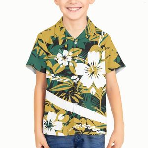 Men's Casual Shirts Polynesian Tribal Pohnpei Totem Tattoo Prints Hawaiian Shirt Beach Short Sleeve Fashion Tops Tee Blouse Camisa Party