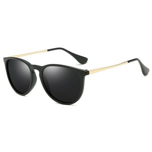 패션 여성 라운드 선글라스 디자이너 남자 태양 안경 무광택 검은 색 프레임 야외 UV400 안경 고품질 케이스